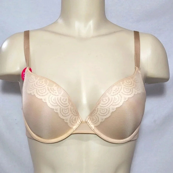 34A Lily of France 2175300 Smooth & Sleek Push Up Underwire Bra Nude New with T - Picture 1 of 5